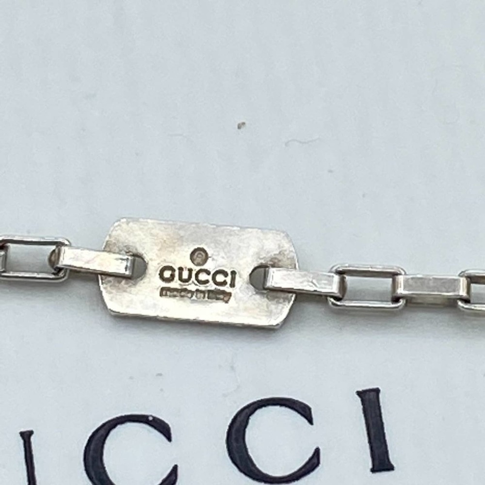 Authentic Gucci G Pendant Necklace Sterling sliver 18" - Picture 4 of 7